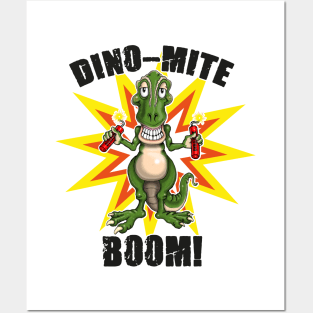 Dino Mite Funny Dino T Rex Dinosaur Posters and Art